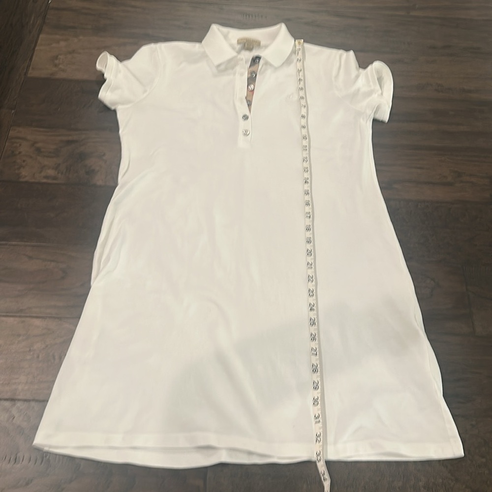 Women's White Polo Shirt Dress - Picture 9 of 10